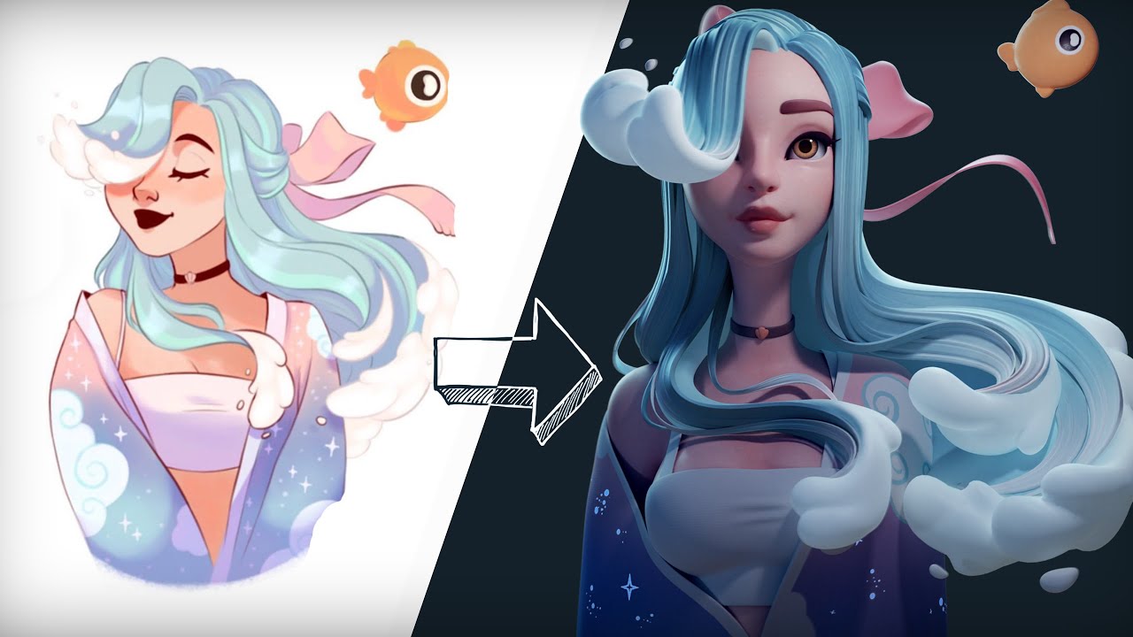 2D Drawing To 3D Model Using Zbrush And Blender - Youtube