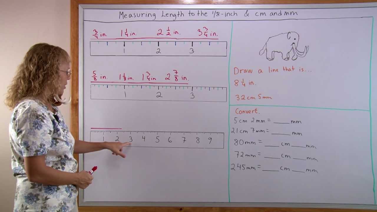 Measuring Length To The Nearest 1/8 Inch And In Centimeters/Millimeters -  Youtube