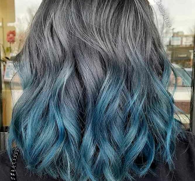 40+ Gorgeous Gray Hair Styles | Grey Ombre Hair, Blue Ombre Hair, Gray Hair  Color Ombre