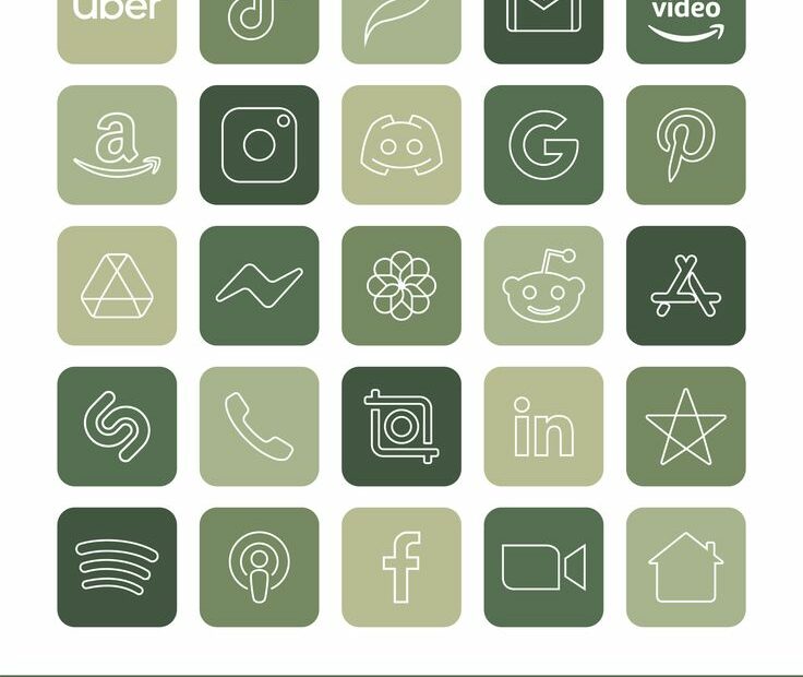 Green Ios 14 App Icon Pack Ios 14 Icons Natural App Icon - Etsy | Ios App  Icon Design, App Icon, Iphone App Design