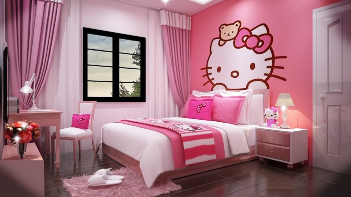 28 Phòng Ngủ Màu Hồng Hello Kitty Đẹp Nhất Siêu Dễ Thương