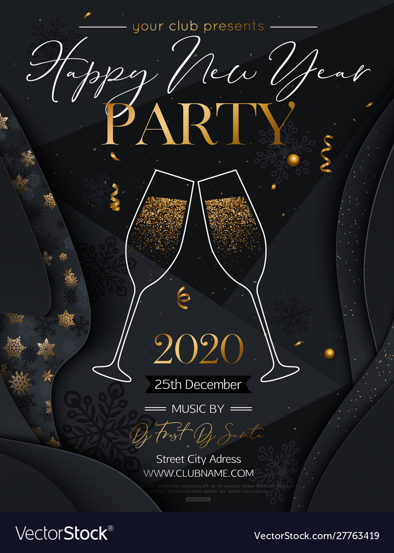 2020 Happy New Year Background New Year Party Vector Image