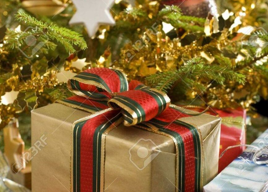 Christmas Gifts Under Christmas Tree Close Up Stock Photo, Picture And  Royalty Free Image. Image 2112039.