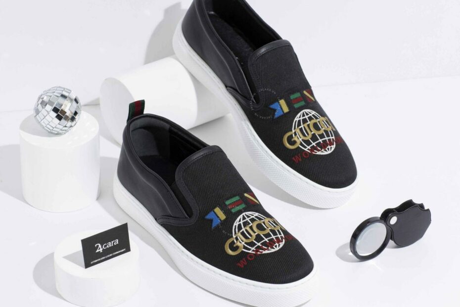 Gucci Dublin Worldwide Canvas / Leather Slip On