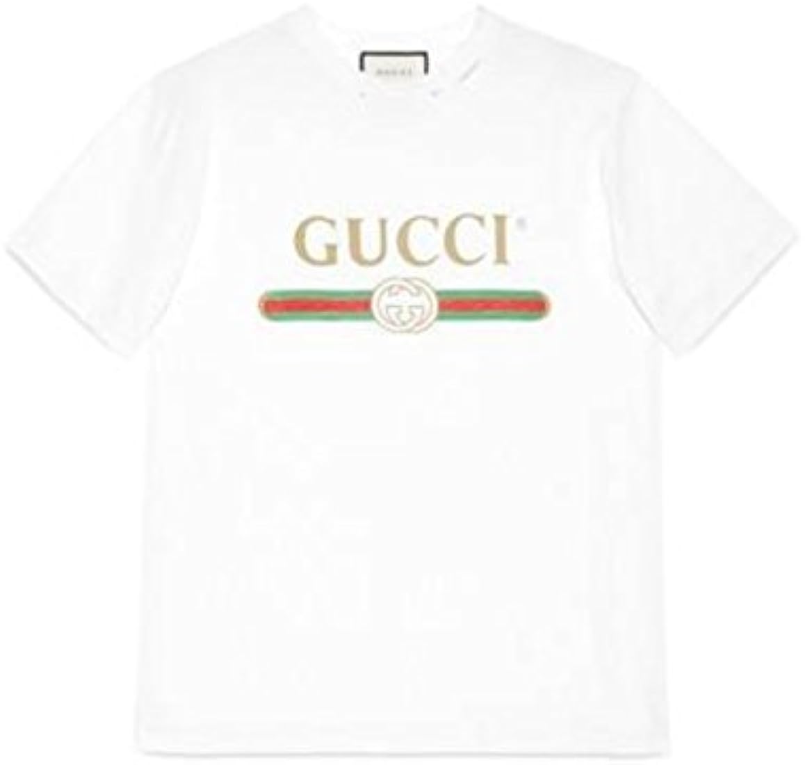 Gucci Logo Tshirt White, Large(Replica) : Amazon.In: Fashion