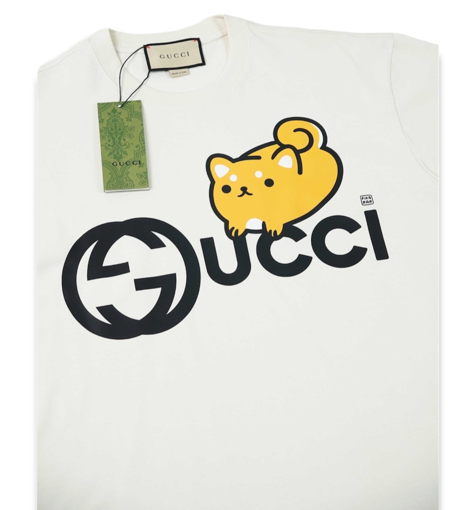 Gucci Animal Interlocking Yellow T-Shirt Beige | Hangau.Vn