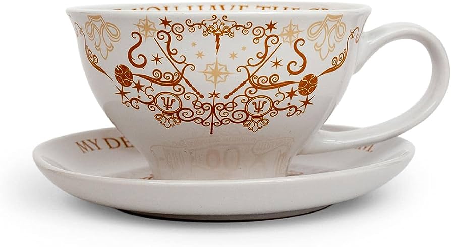 Amazon.Com | Harry Potter Grim 12-Ounce Ceramic Teacup And Saucer Set |  Official Wizarding World Collectible | Hogwarts-Themed Magical Tea Party  Gift Set | Place Setting For 1: Cup & Saucer Sets