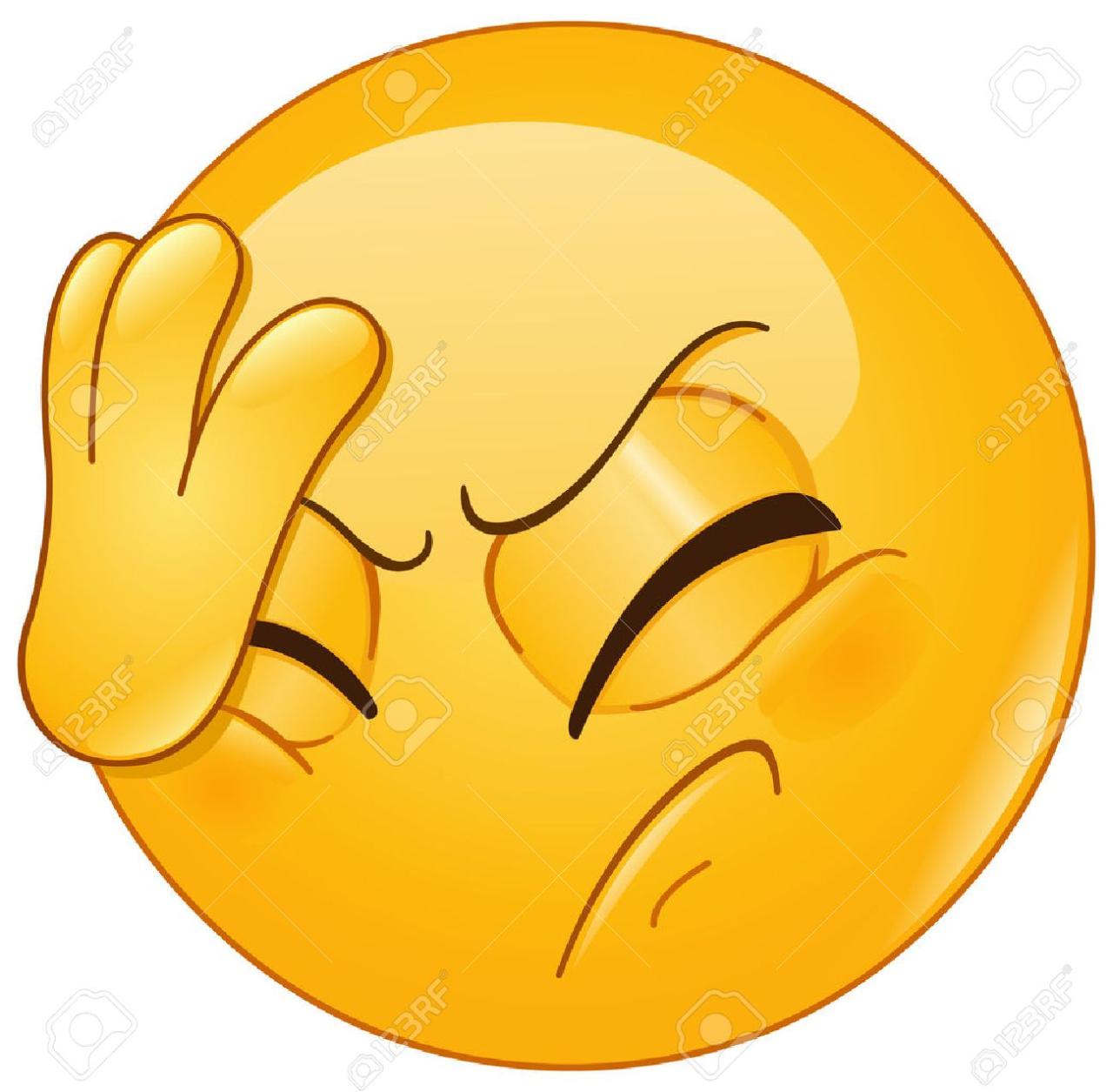 Emoticon Placing Hand On Head. Face Palm Gesture. Royalty Free Svg,  Cliparts, Vectors, And Stock Illustration. Image 70226366.