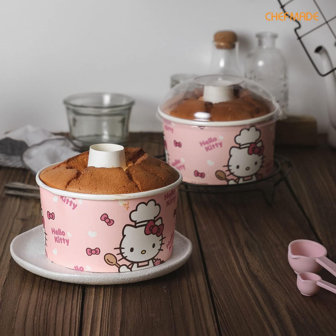 Mua Hello Kitty Paper Cake Pan With Plastic Lid, Disposable All Natural  Recyclable, Microwave Oven & Freezer Safe - Baking Paper Tube Pan Perfect  For Angel Food Or Chiffon Cake (6