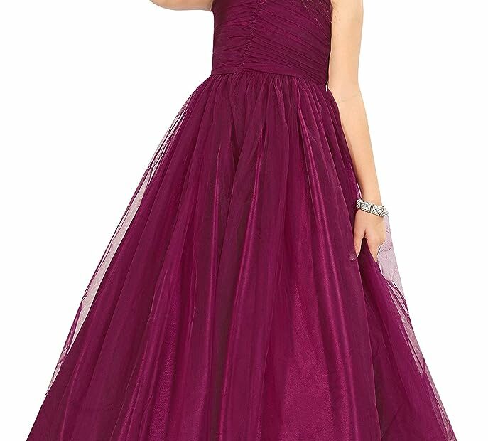 Marcy Kids Purple Net With Satin Gown Dress For Girls : Amazon.In: Clothing  & Accessories