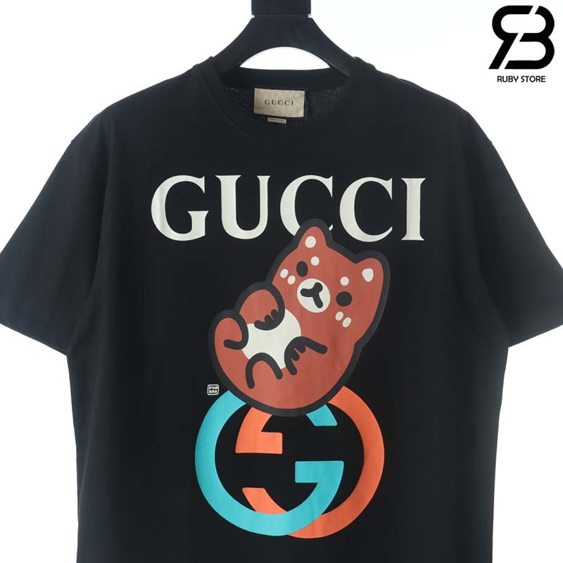 Áo Thun Gucci Gấu Gg Màu Đen Siêu Cấp | Ruby Luxury