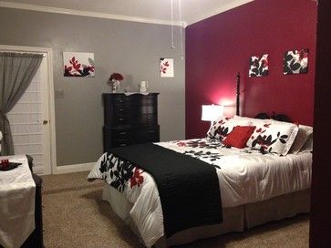 Red And Gray Bedroom Design Ideas, Pictures, Remodel And Decor | Affordable  Bedroom Furniture, Remodel Bedroom, Bedroom Red