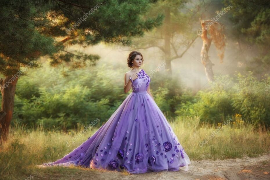 Beautiful Girl In A Purple Dress Stock Photo By ©Liqwer20.Gmail.Com  122188406