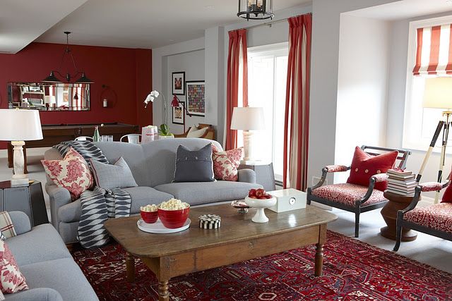 Grey And Red. What A Great Colour Combo....For My Living Room. | Maroon Living  Room, Living Room Red, Living Room Grey