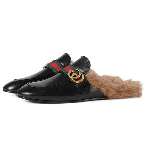 Mua Giày Gucci Princetown Leather Slipper With Double G Màu Đen - Gucci -  Mua Tại Vua Hàng Hiệu H034040