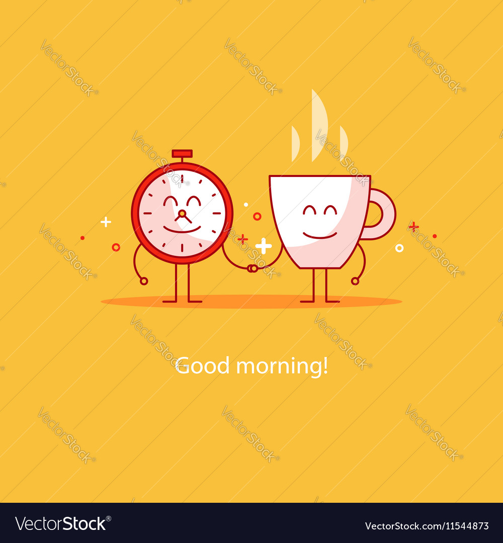 Good Morning New Day Tea Time Royalty Free Vector Image