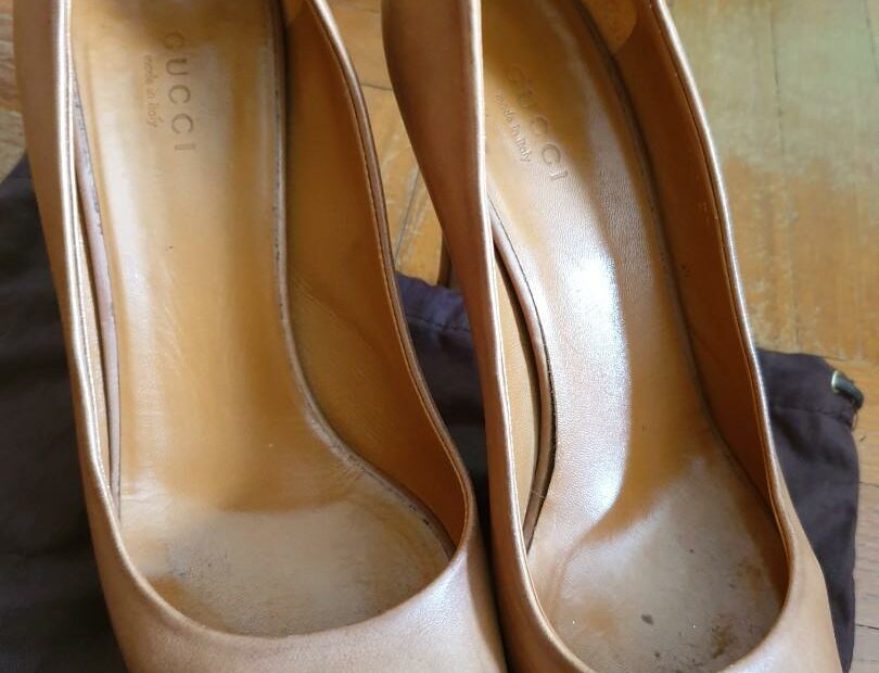 Gucci Nude Leather Peep Toe Platform Pumps, Women'S Fashion, Footwear, Heels  On Carousell