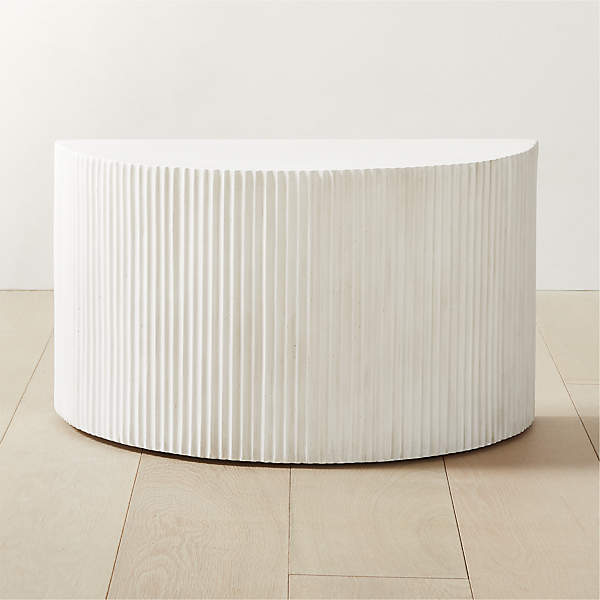 Incovo Short White Modern Half-Moon Side Table + Reviews | Cb2