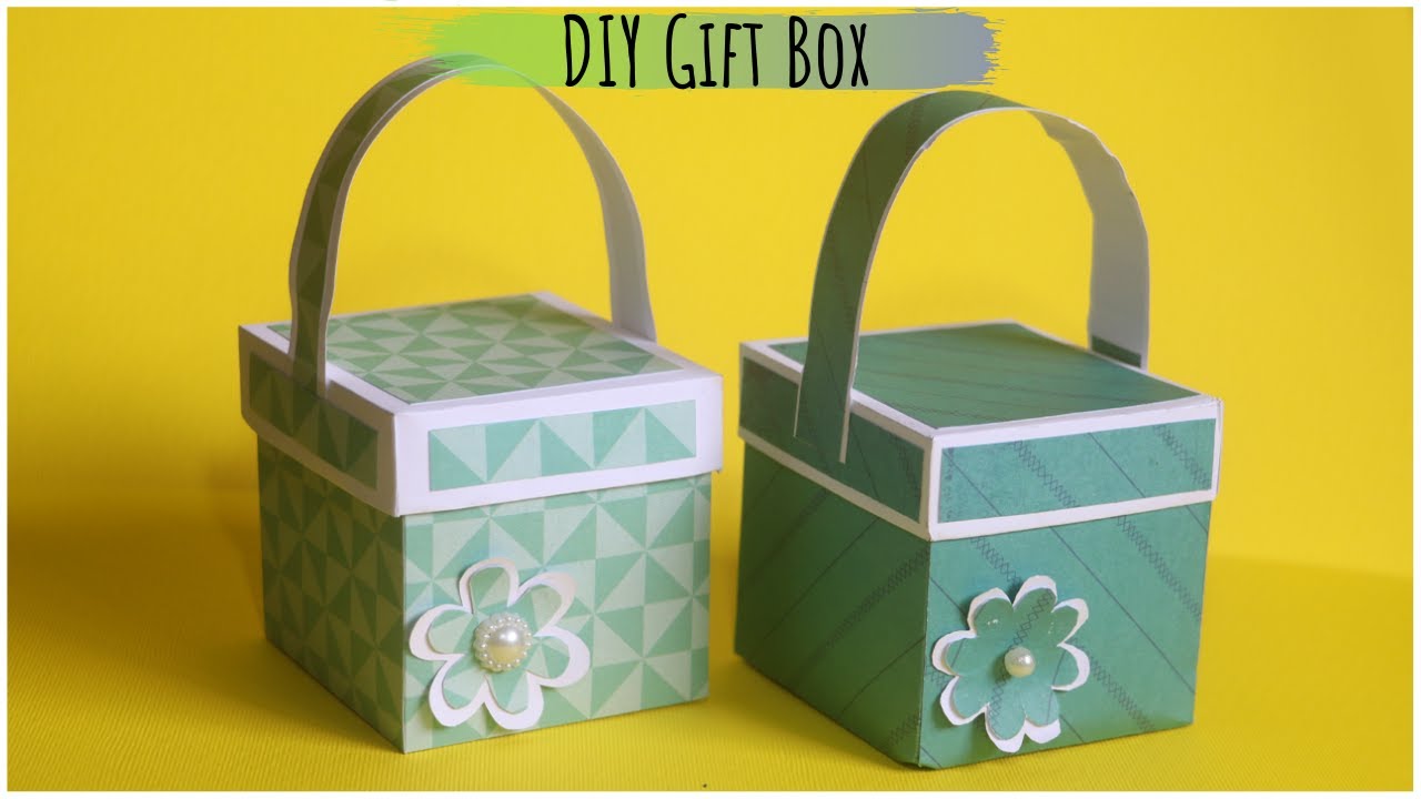 How To Make Gift Box With Handle | Paper Gift Box Handmade | Diy Gifts -  Youtube