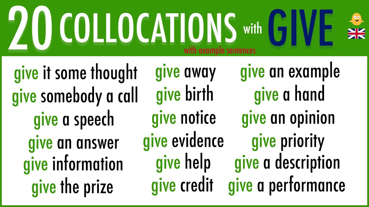 Learn 20 Must Know Collocations With Give Used In Daily English  Conversations With Example Sentences - Youtube