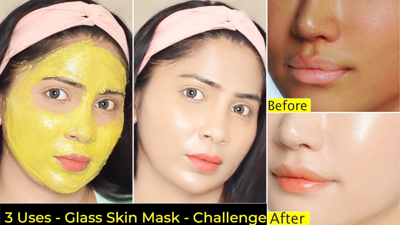 1 Step-Glass Skin Face Mask Challenge- सिर्फ 3 Uses में गोरी चमकती चिकनी  Skin-Fair Bright Glass Skin - Youtube