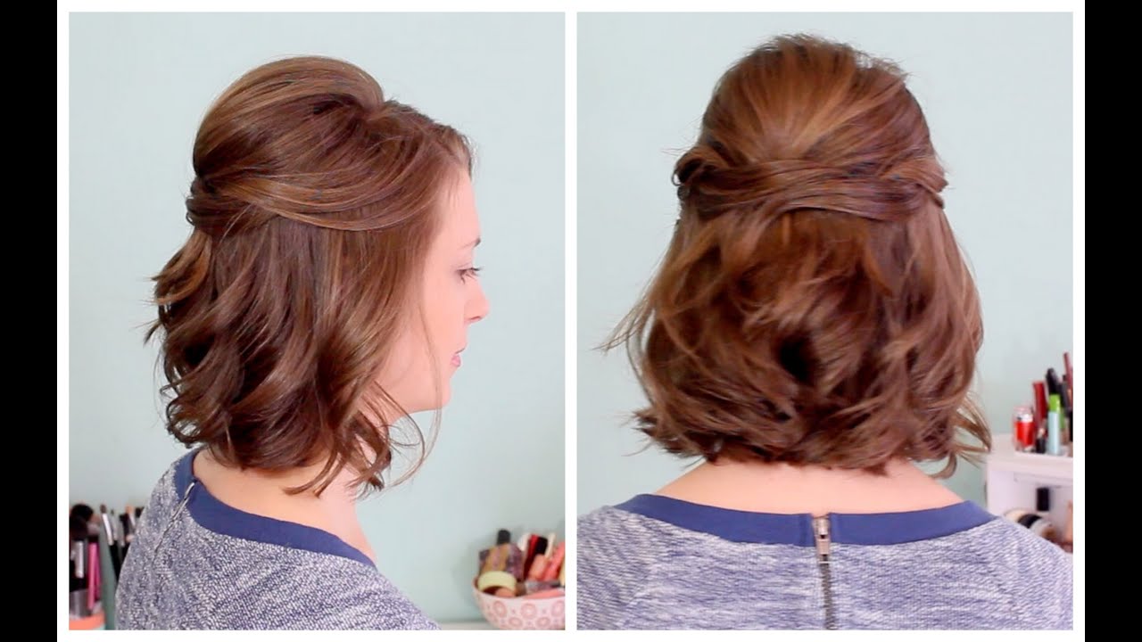 Quick Half Up Hairstyle For Short Hair - Youtube