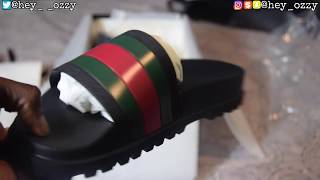 Gucci Flip Flops Review (Black) + On Feet Review (Gucci Web Slide Sandals)  (@Hey_Ozzy Instagram) - Youtube