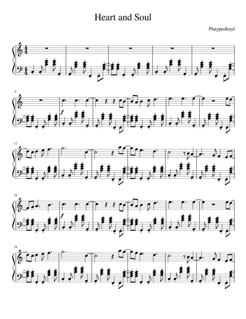 Heart And Soul (Piano) Sheet Music For Piano (Solo) | Musescore.Com