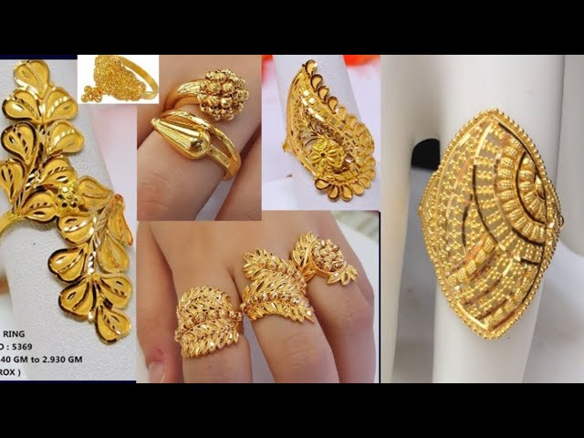 सोने की अंगूठी/22 K Latest Solid Rings Design With Weight And  Price/Engagement Ring Design For Girls - Youtube