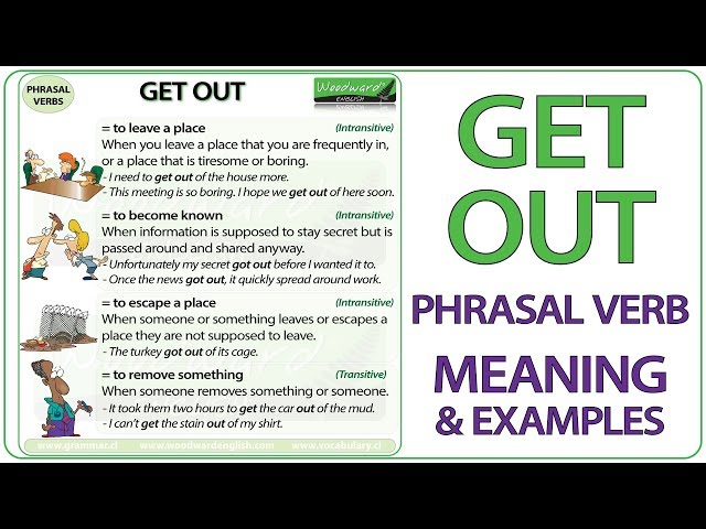 Get Out - Phrasal Verb Meaning & Examples In English - Youtube