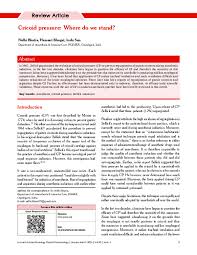 Cricoid Pressure Is Dead (Birenbaum 2018) - First10Em